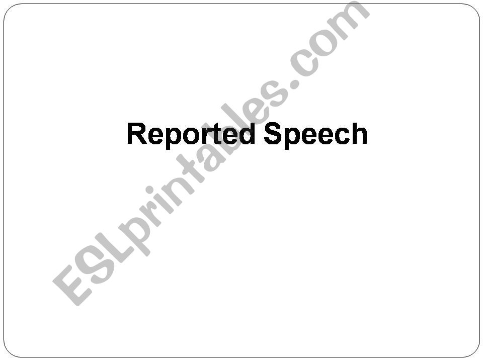 Reported Speech powerpoint