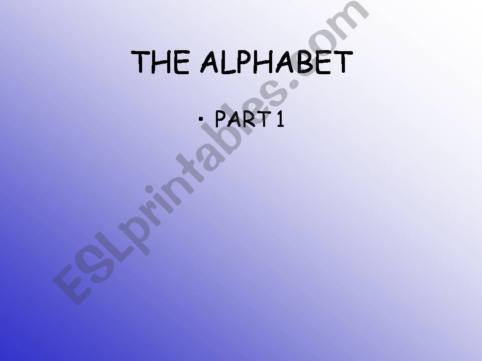 Alphabet Vocabulary for Presentation _part 1