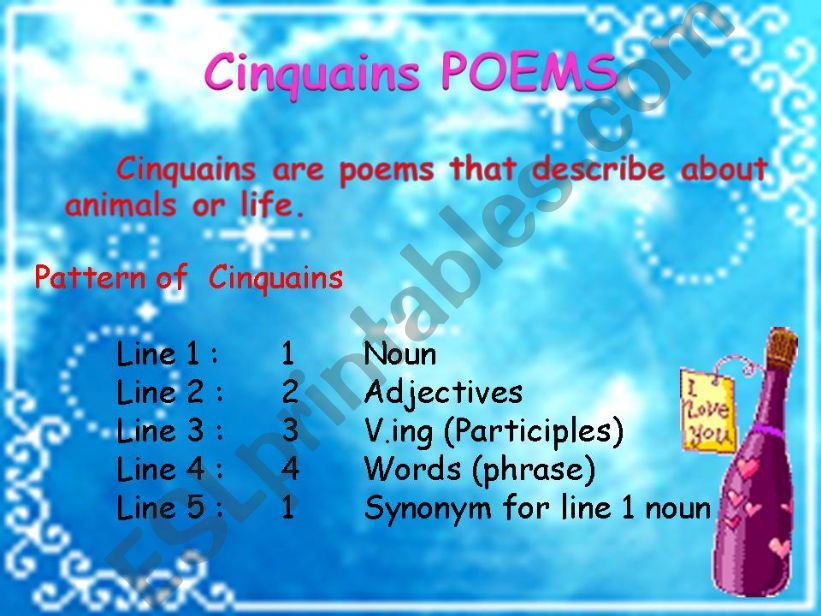 Cinquains Poem powerpoint