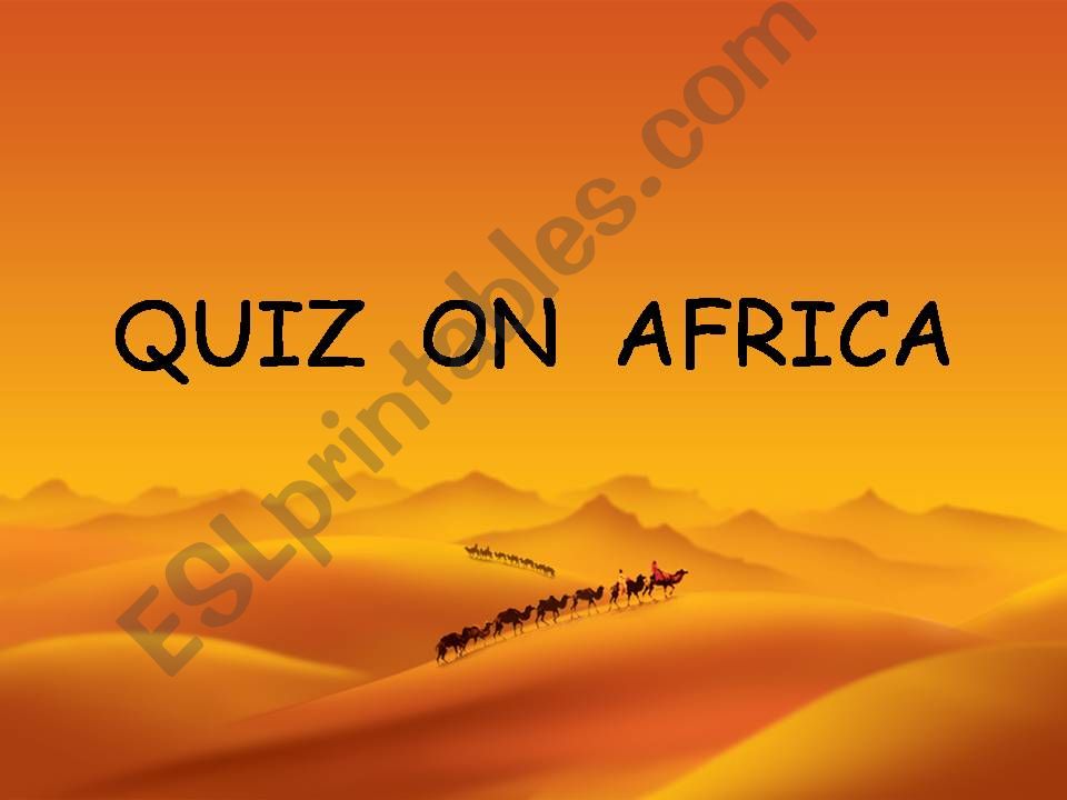 Quiz on Africa powerpoint