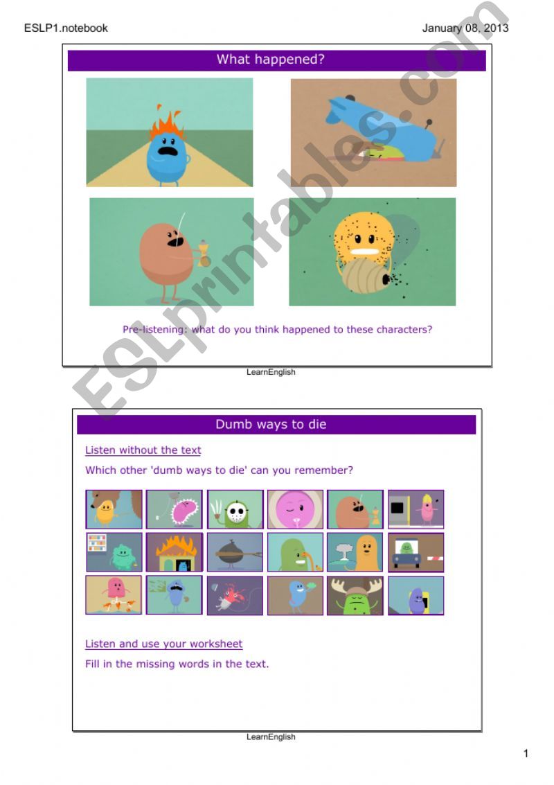 Dumb ways to die powerpoint