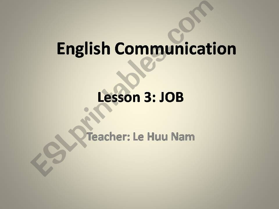 Job lesson powerpoint