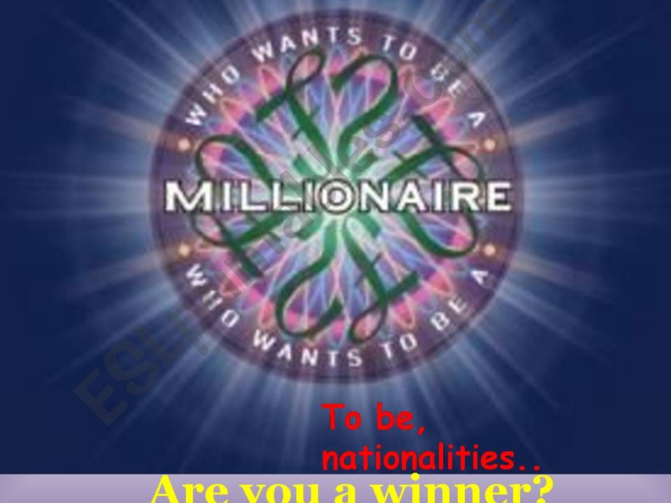 How to be a millionaire to be nationalities numbers