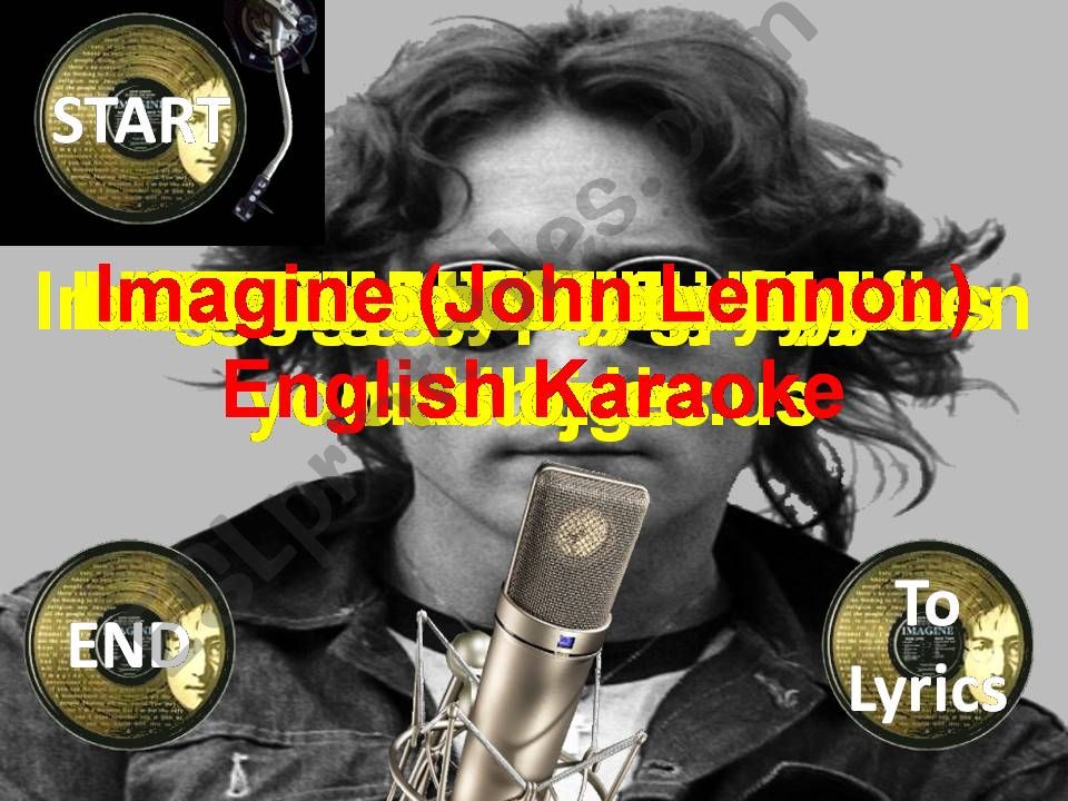 English Karaoke Imagine and offtake of John Lennons song