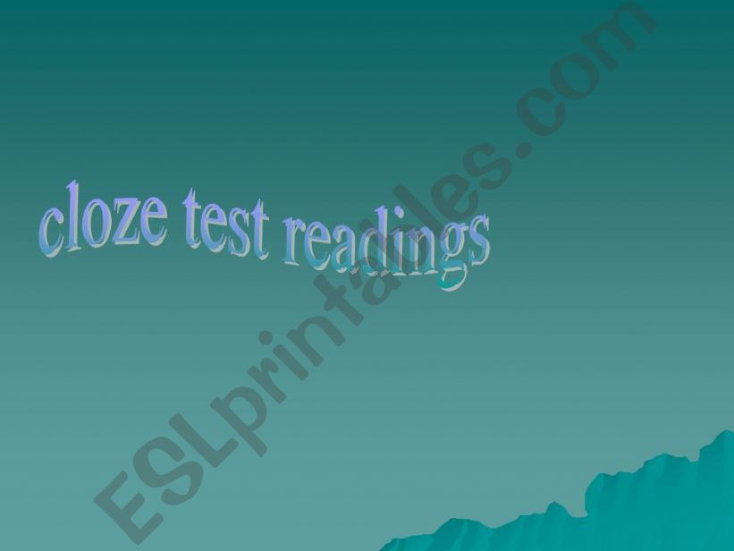 cloze test  powerpoint