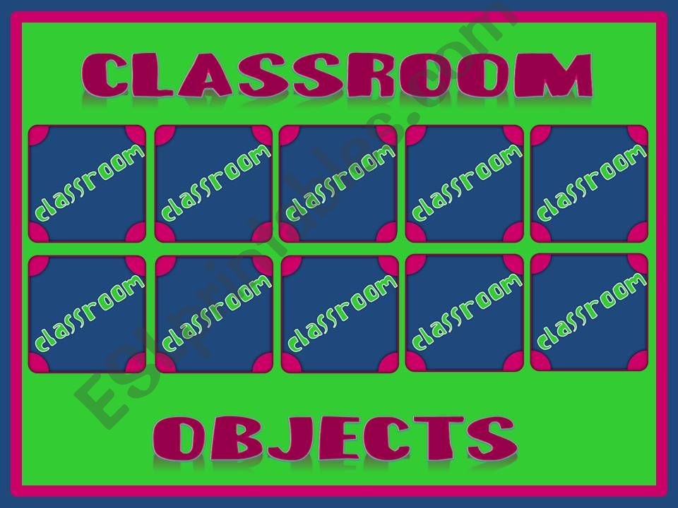 Classroom objects - memory game