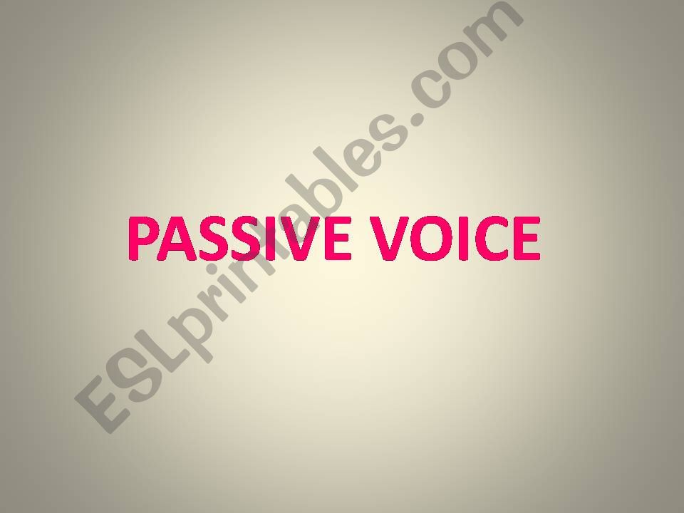 Passive Voice powerpoint