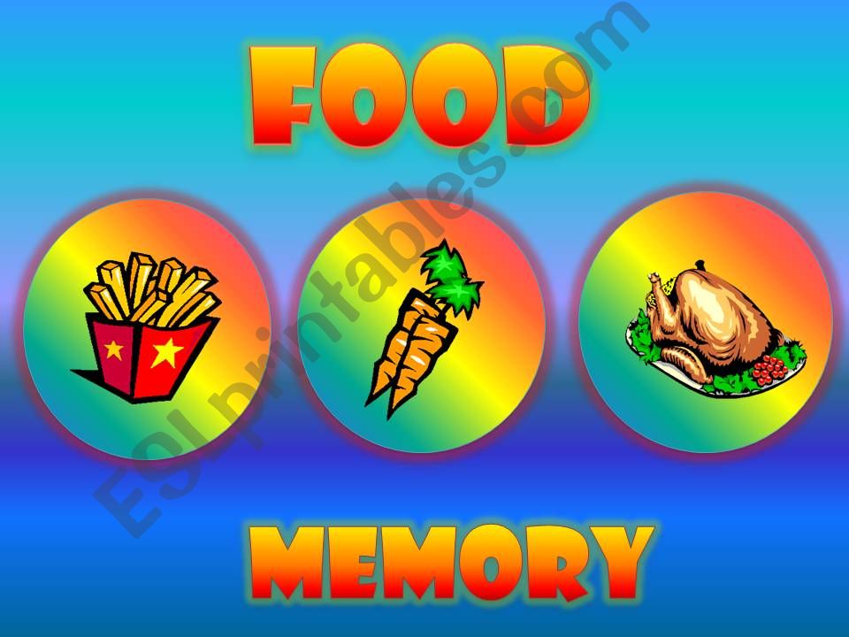 FOOD - memory game (words and pictures)