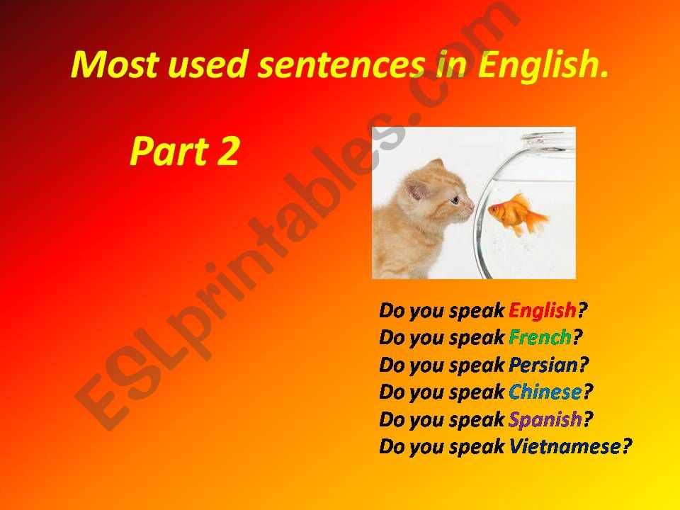 Most used sentences Part 2 powerpoint