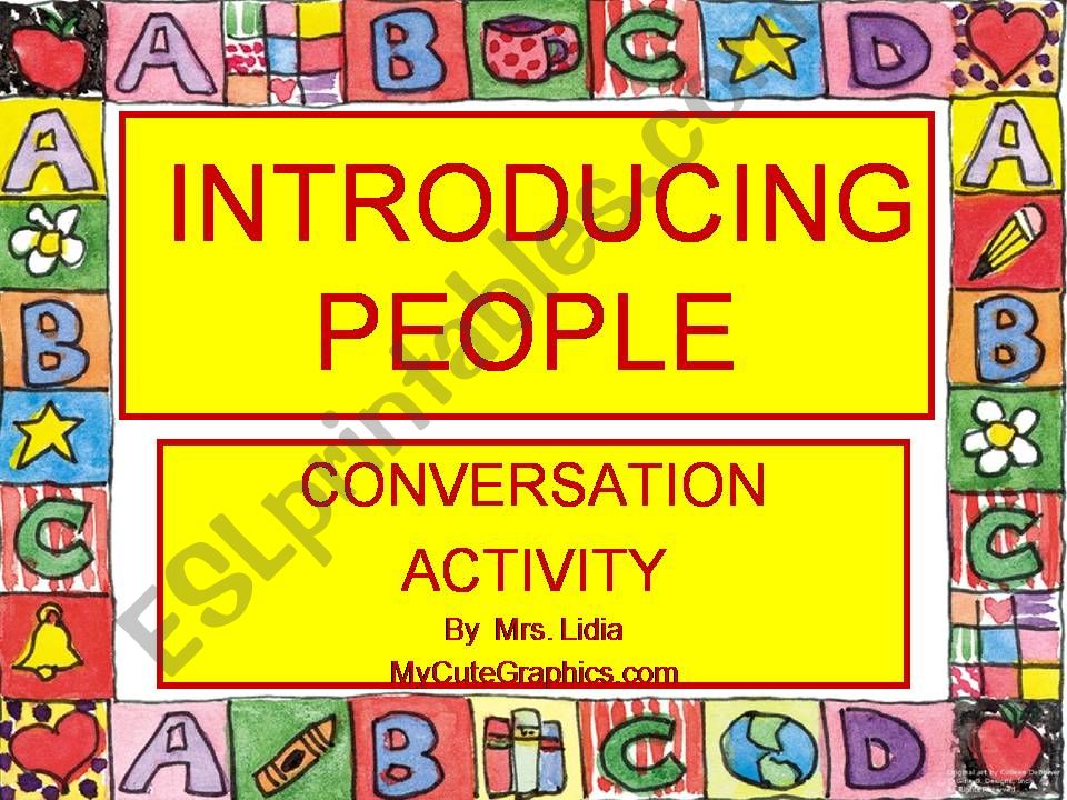 introducing people- conversation activity- 15 slides