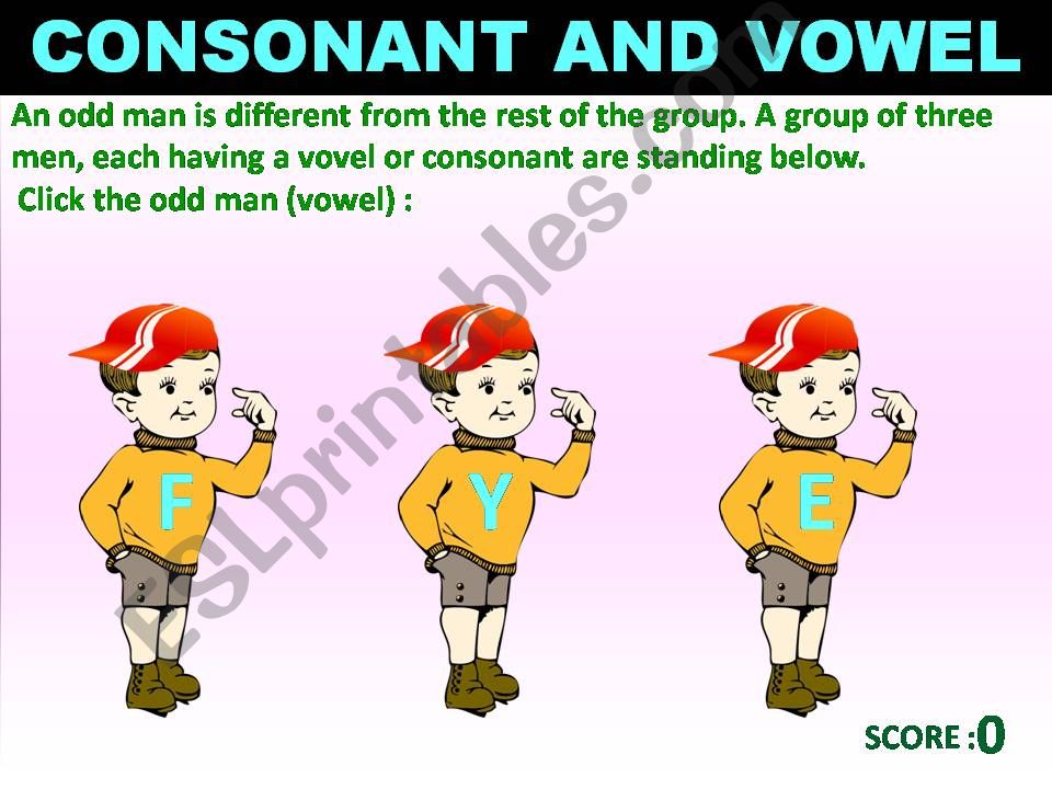 ODD MAN PPT ON CONSONANT AND VOWEL