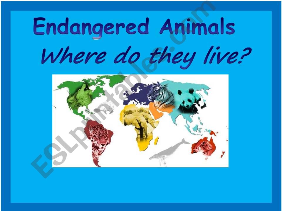Endangered Animals Map Game 1 powerpoint