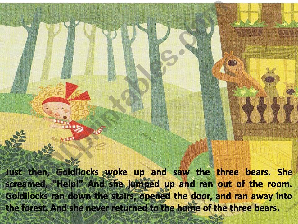 story of goldilocks 8-8 powerpoint