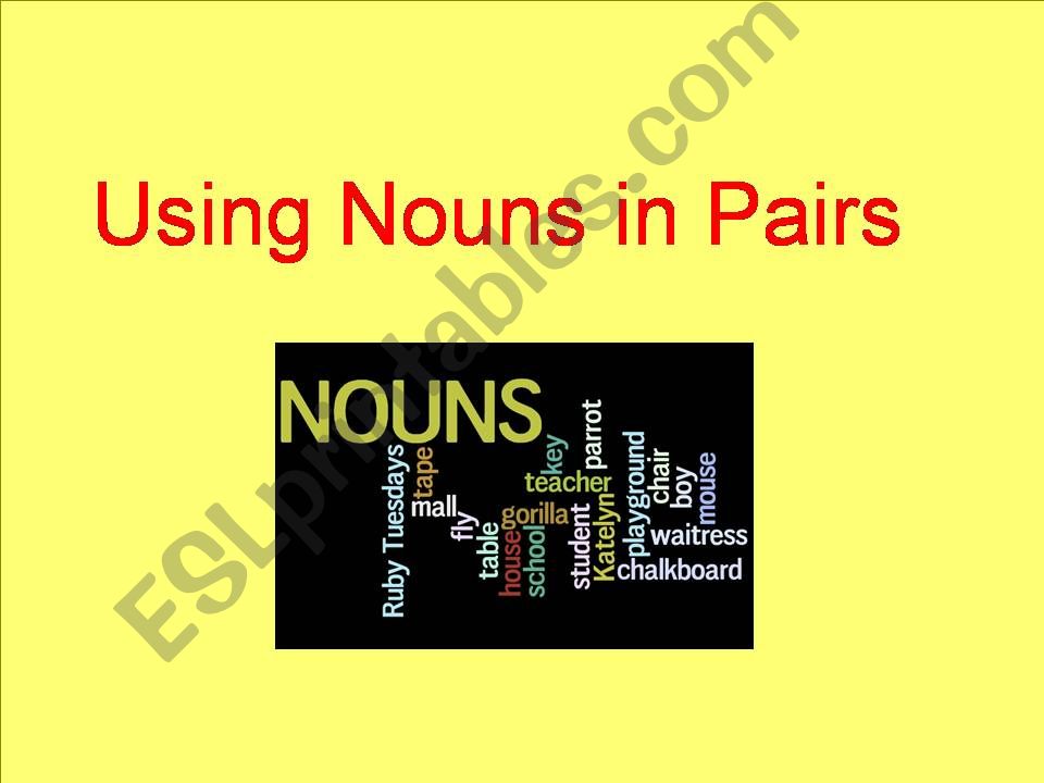 Using nouns in pairs powerpoint