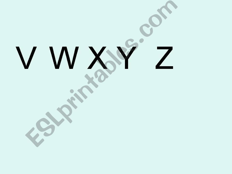 Letters (V-Z), animals powerpoint