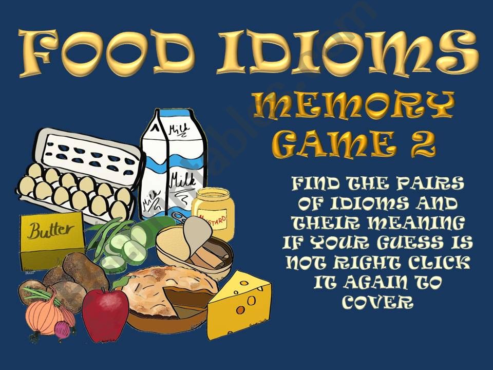Food Idioms - Memory Game 2 powerpoint