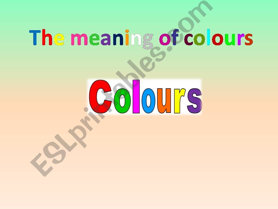 Colours and Personality powerpoint