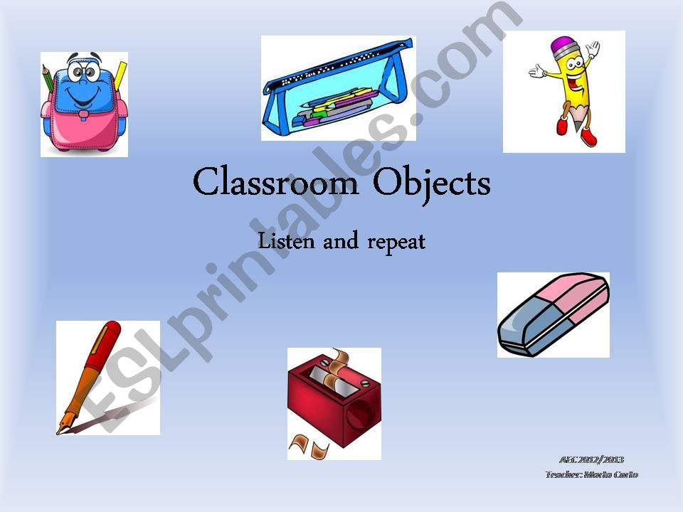 Classroom Objects powerpoint