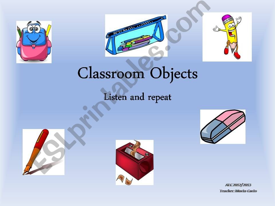 Classroom Objects powerpoint