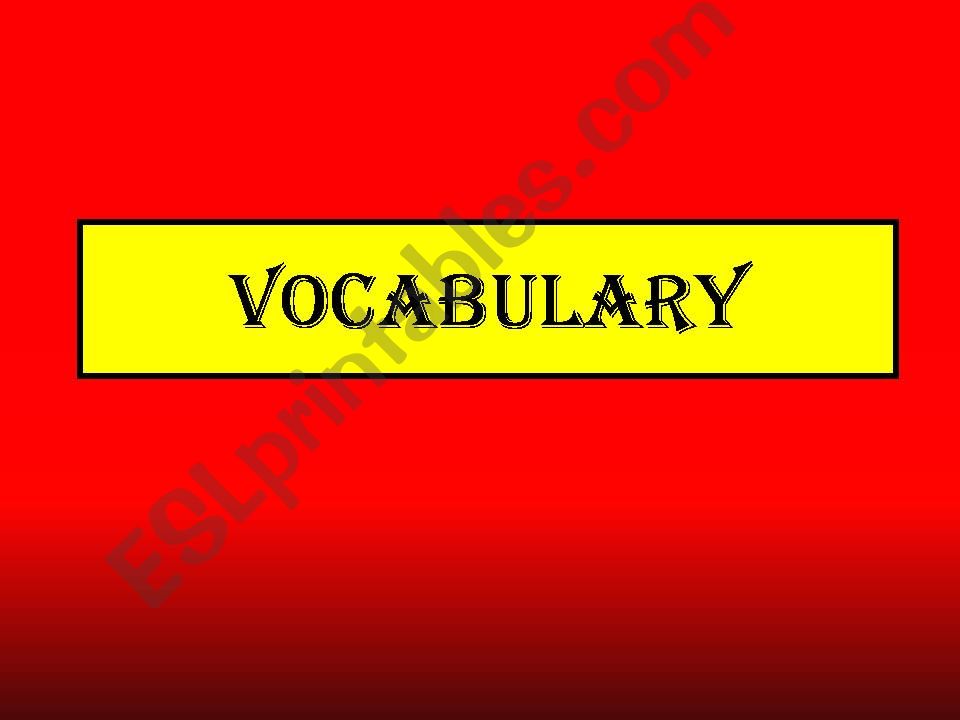 Vocabulary with Pictures and Meanings