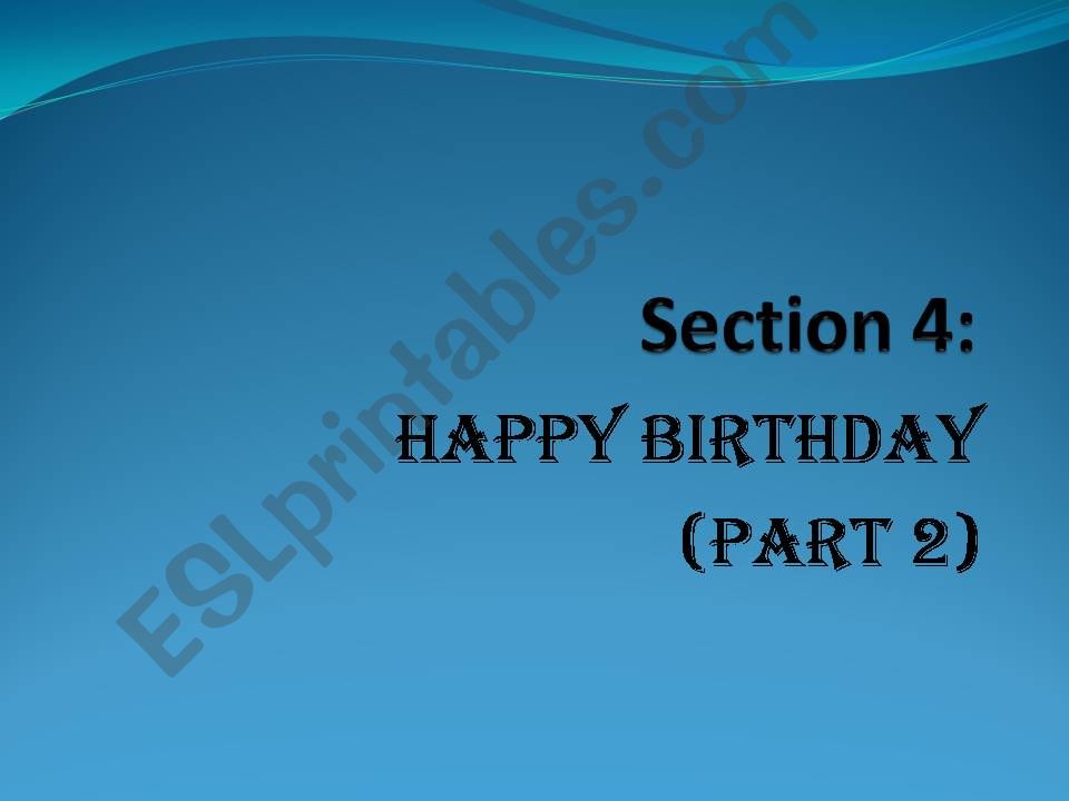 happy birthday ( part 2) powerpoint