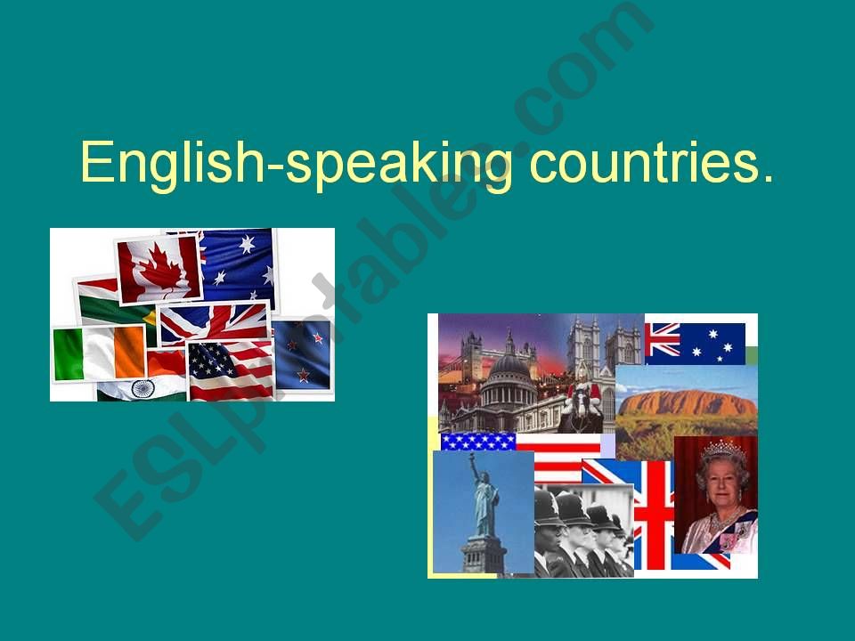 English speaking countries powerpoint
