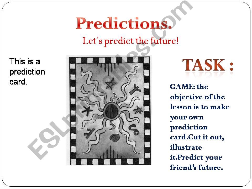 LETS PREDICT THE FUTURE. powerpoint