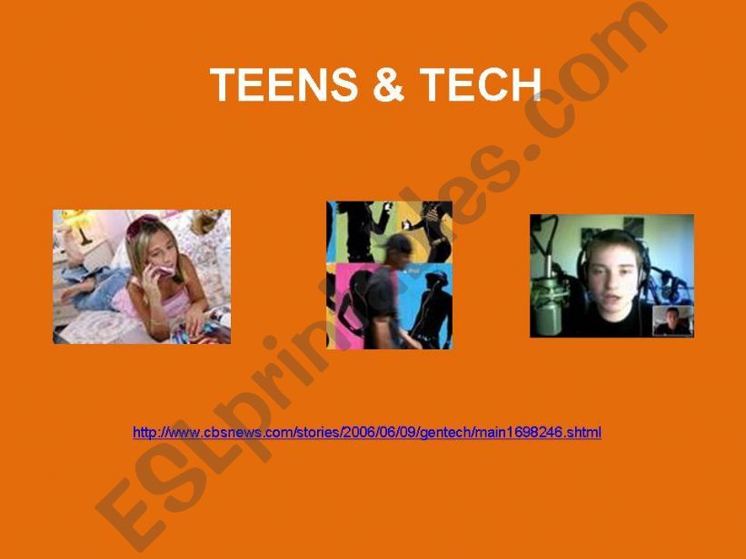 TEENS & TECH (Cell phones) powerpoint