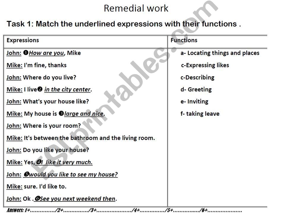 Remedial work + review forMid term test 2 