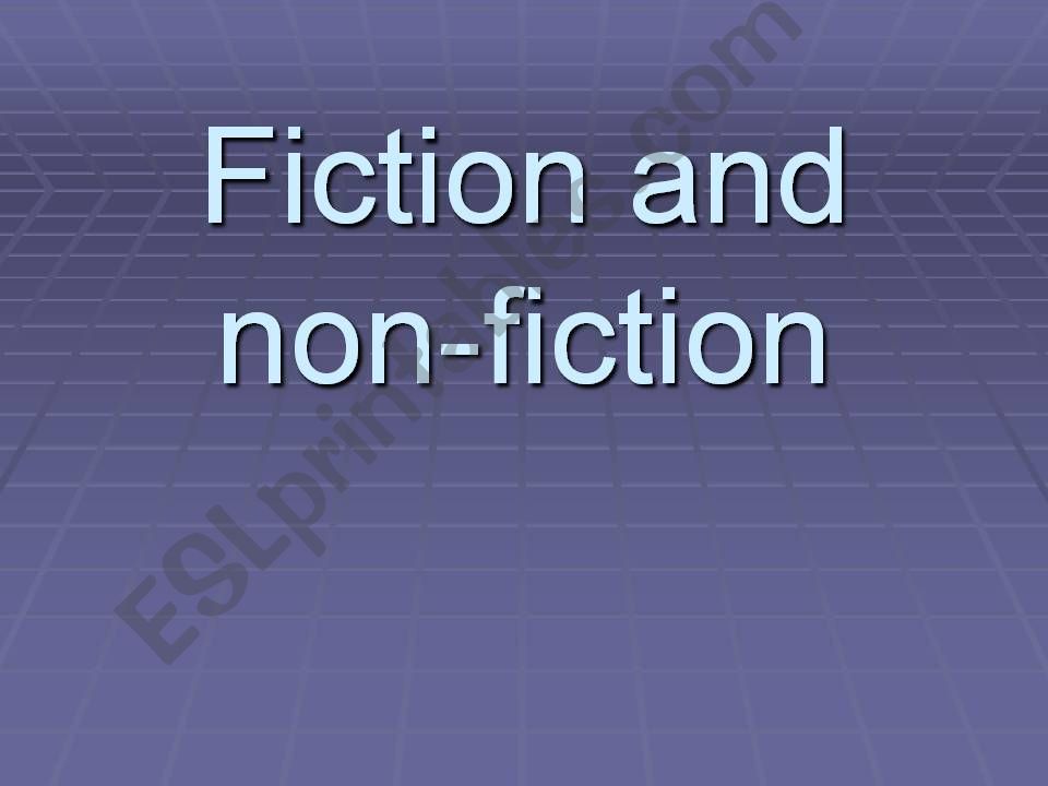 Fiction and non fiction powerpoint