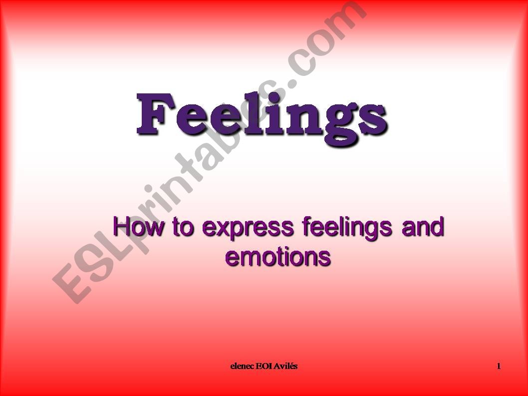 Feelings and emotions powerpoint