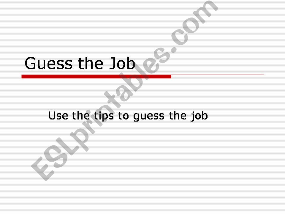 Jobs - A Game powerpoint