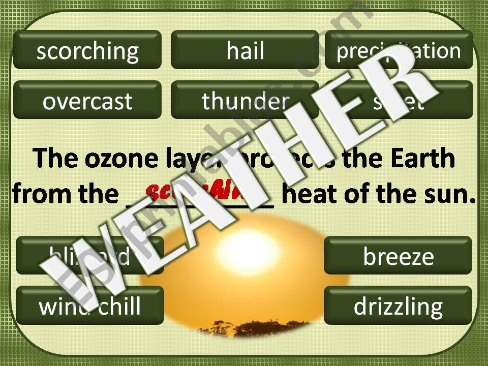 Weather Words 1/4 powerpoint