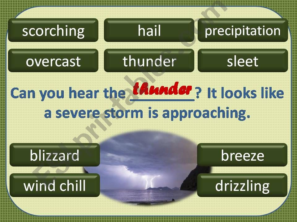 Weather Words 2/4 powerpoint