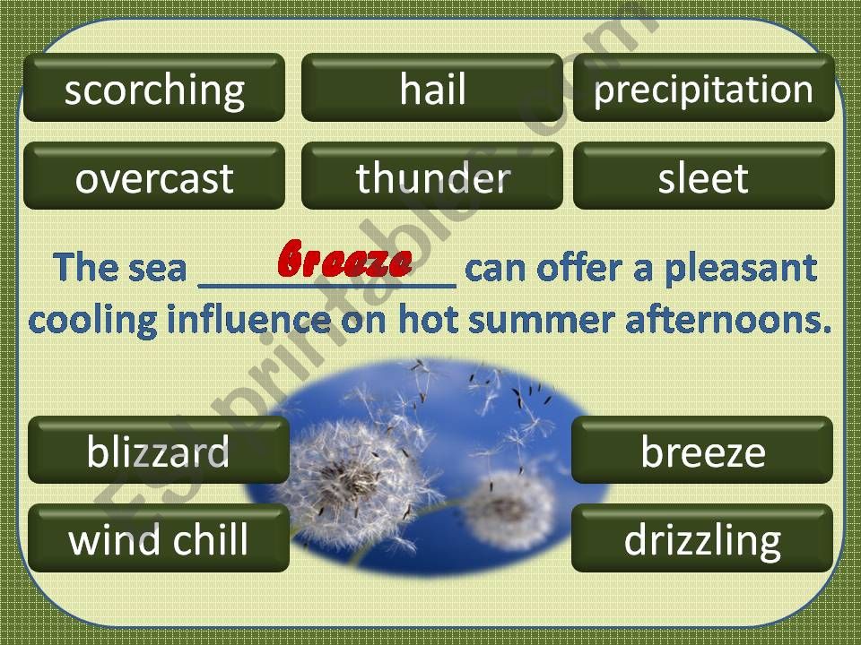 Weather Words 3/4 powerpoint