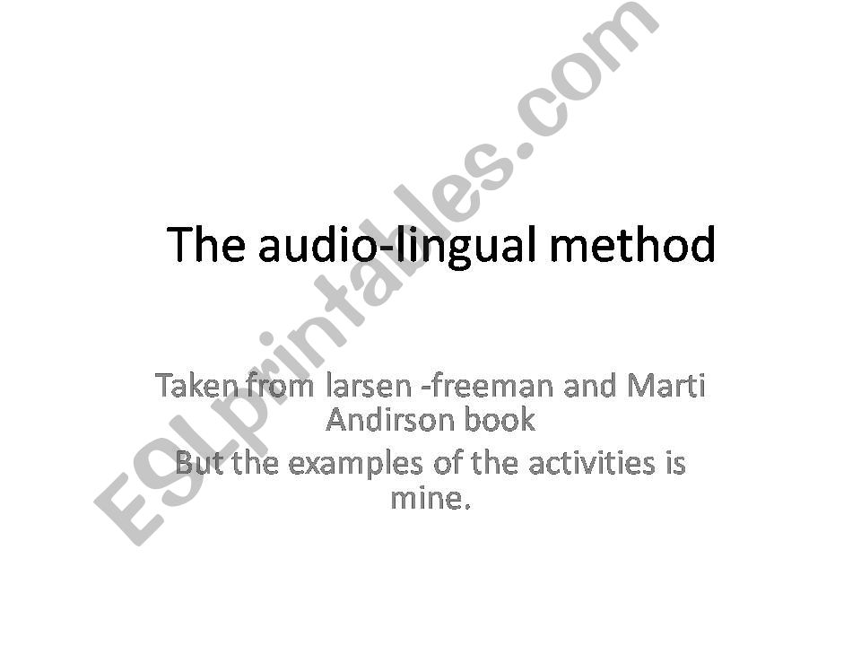 Audio lingual method powerpoint