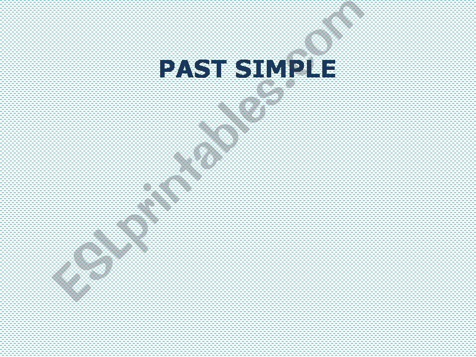 Past Simple- all forms powerpoint