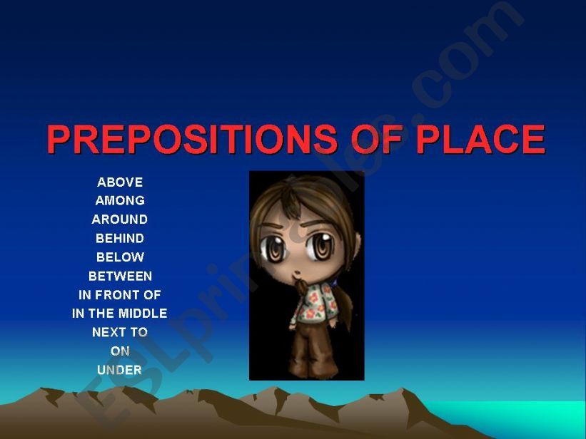 Prepositions of place powerpoint