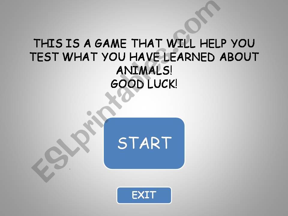 Animals Game powerpoint