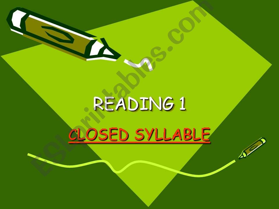Reading Closed Syllable powerpoint