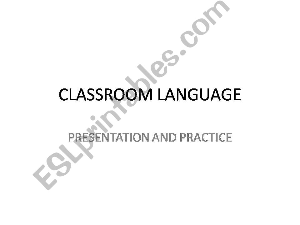 Classroom Language powerpoint