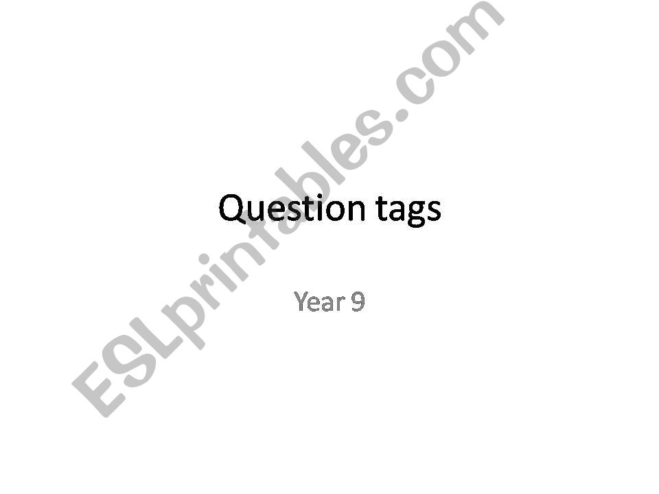 Tag Questions powerpoint