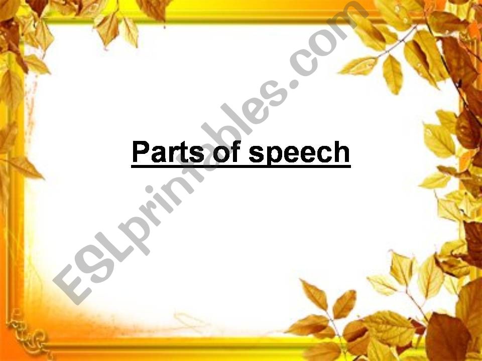parts of speech powerpoint