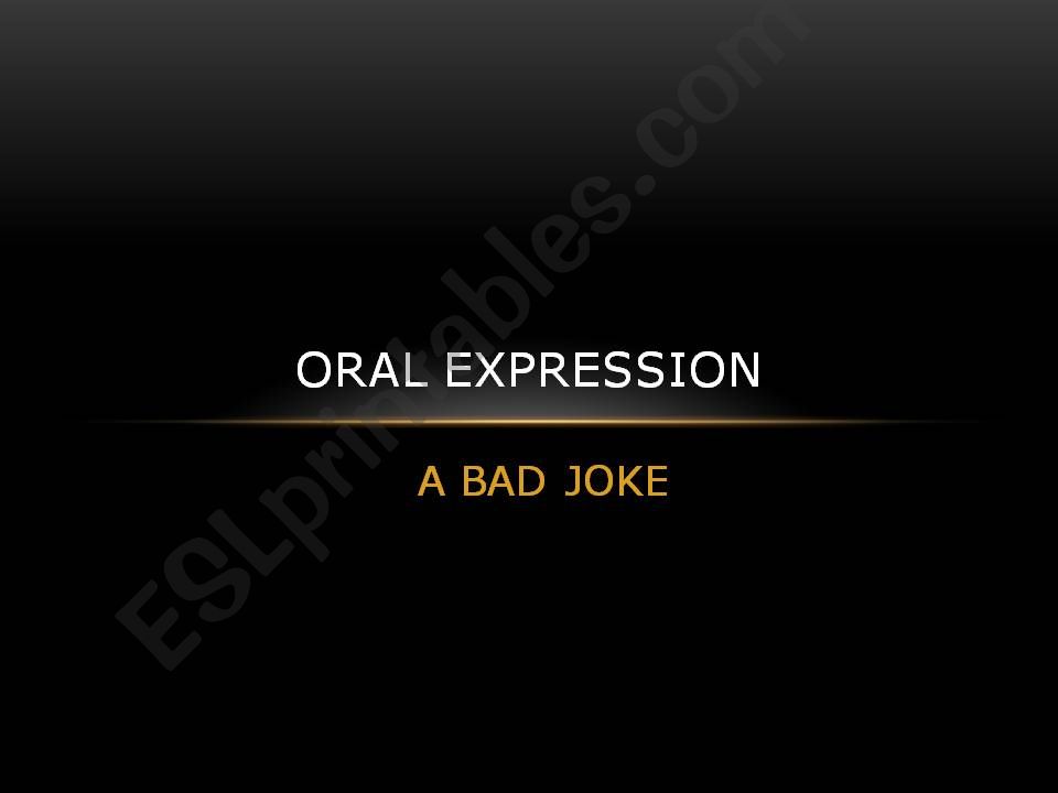 A Bad Joke powerpoint