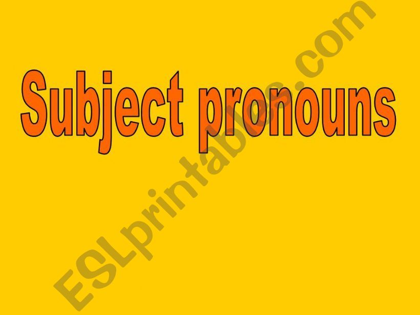 subject pronouns powerpoint