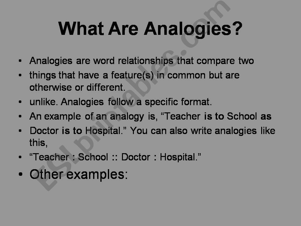 Analogies powerpoint