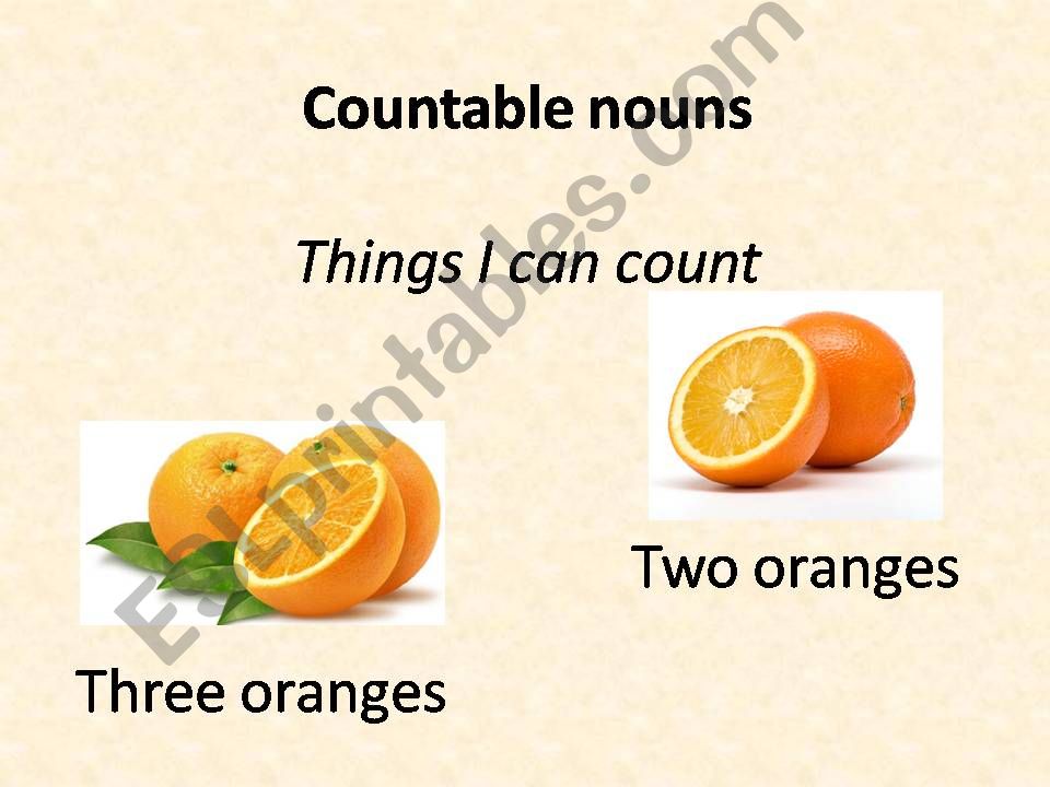 COUNTABLE & UNCOUNTABLE NOUNS powerpoint