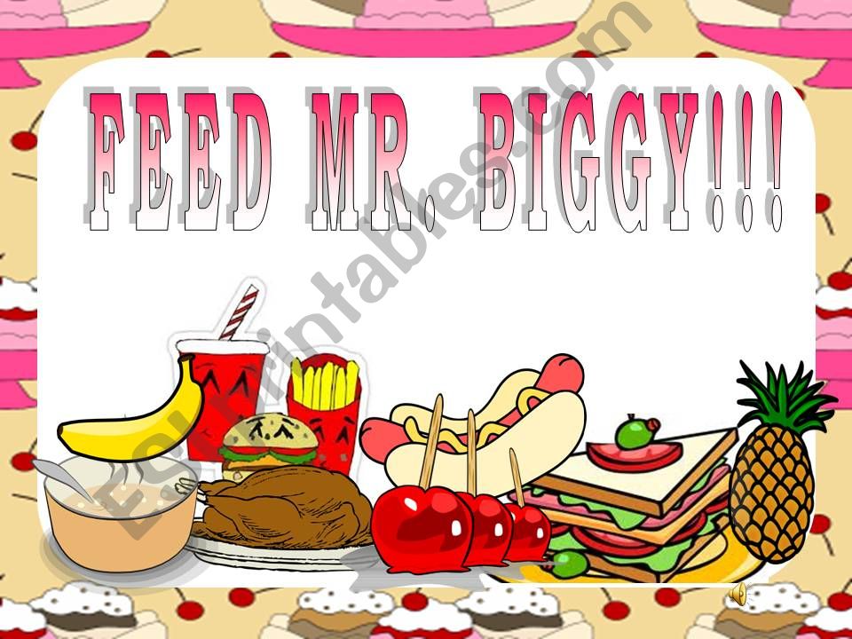 Feed Mr. Biggy (interactive ppt game with sound effects)