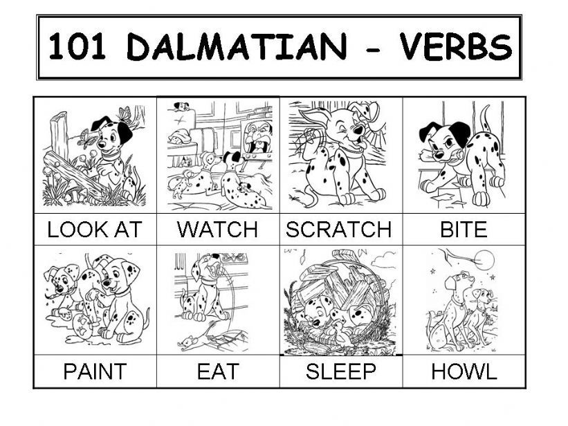 101 DALMATIAN - VERBS  powerpoint