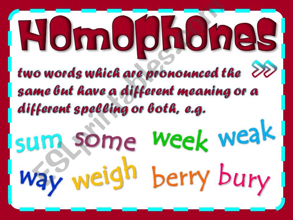 Homophones - game (1/2) powerpoint